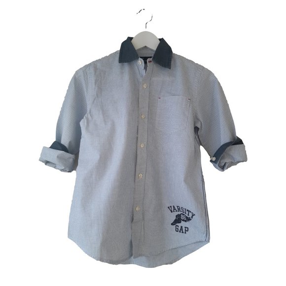GAP KIDS white and blue shirt size M/8 - Picture 1 of 9
